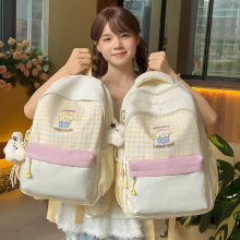 日韩可爱双肩包女百搭ins风校园背包上课日常通勤潮书包女高中生
