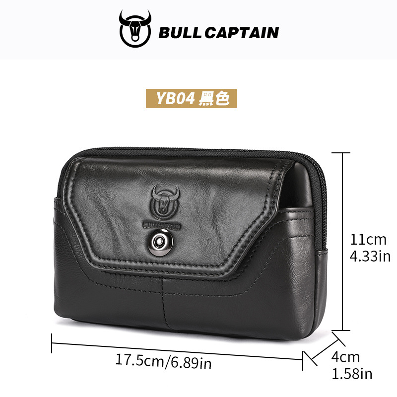 Capitán Niu cuero hombres cinturón de cuero multifuncional gancho cuero genuino 5.5.6.4.7 pulgadas teléfono móvil caja registradora bolso de la cintura