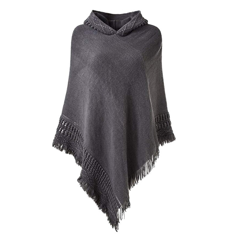 Women's Autumn and Winter Knitted Hooded Pullover Loose Large Size Blouse Fat mm Loose Knitted Knitwear Cross-Border Manufacturer Shawl Wholesale