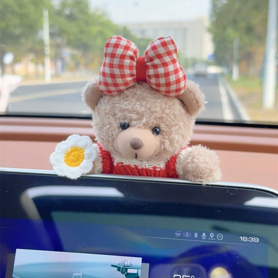 cartoon central control plush | Car ornaments - foreign-style-bear-screen-decoration-8
