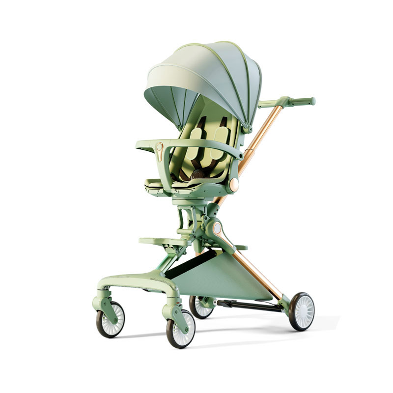 Un artefacto mágico para bebés se puede sentar y acostar, carro de bebé ultra ligero, paisaje alto, bidireccional, un botón plegable, carro de bebé para caminar.