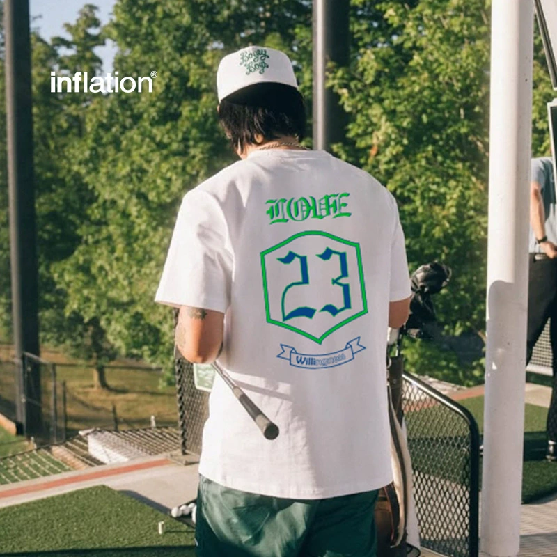 Мужская одежда Jie Zhan | Мужская футболка в американском стиле с крупным принтом, весна-лето 2025, модный бренд, американский уличный стиль, свободный крой, короткий рукав