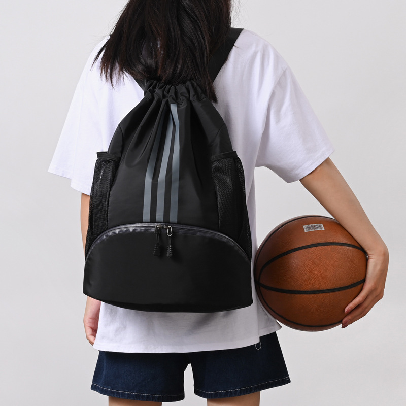 New fashion women's backpack Oxford cloth large capacity basketball bag with shoe warehouse waterproof men's bag drawstring bag