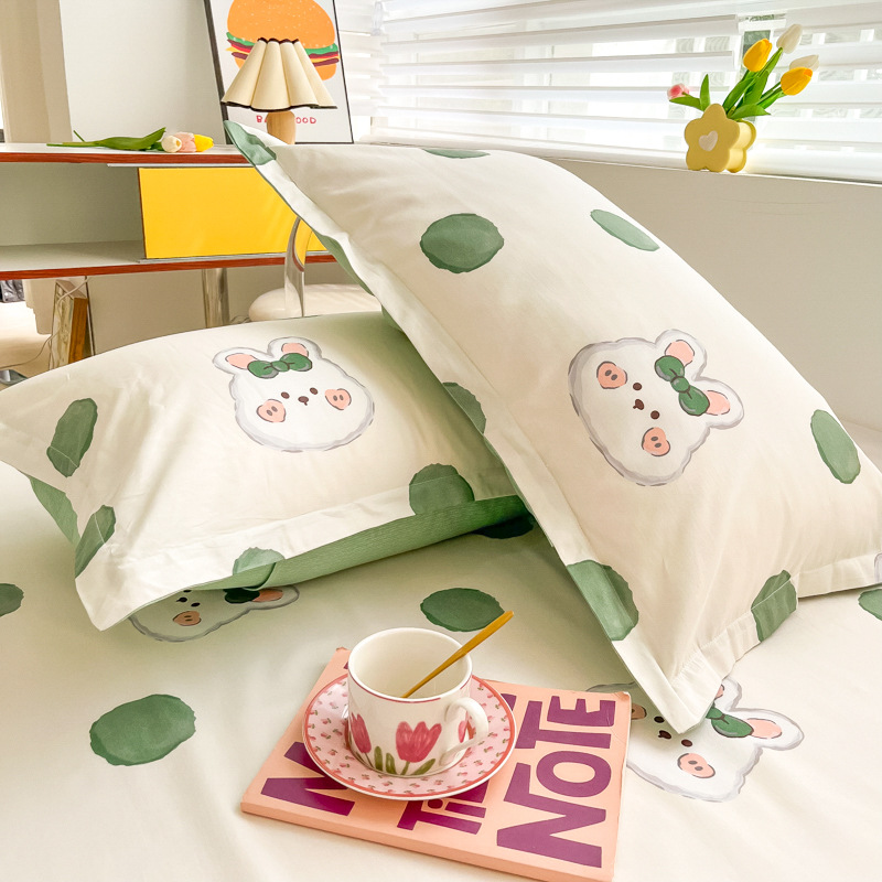 Funda de almohada fresca pequeña de algodón puro Un par de fundas de almohada para el hogar individuales 48x74cm Funda interior de núcleo de almohada de algodón Student 4