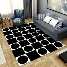 1VPR现代简约地毯客厅茶几毯书房卧室床边毯时尚黑白条纹满铺大地