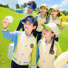 英伦风幼儿园园服春秋装三件套新款儿童棒球服运动班服小学生校服