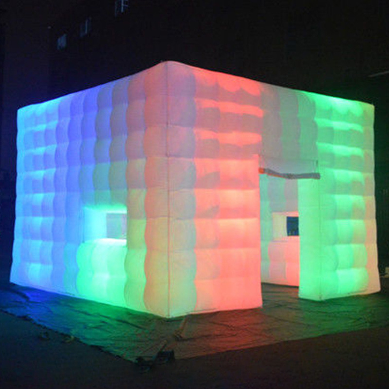 工厂LED灯光充气帐篷户外派对国外婚礼照相棚灯光四边充气帐篷