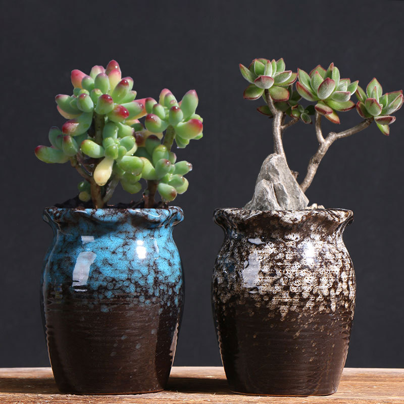 Pequeña pila de edad suculentas maceta arcilla creativa Red hogar planta de carne de cerámica olla especial fábrica al por mayor directa