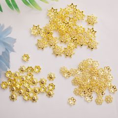14k包金保色透かし彫り花托隔珠花帽花びらアクセサリーdiy手作りビーズアクセサリー材料