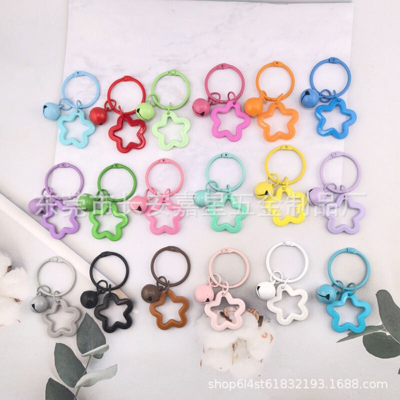 Colorful Five-Pointed Star Acrylic Keychain Pendant, Fresh Style, Couple's Bag Decoration, Dopamine Earphone Charm Colorful Five-Pointed Star Acrylic Keychain Pendant, Fresh Style, Couple's Bag Decoration, Dopamine Earphone Charm