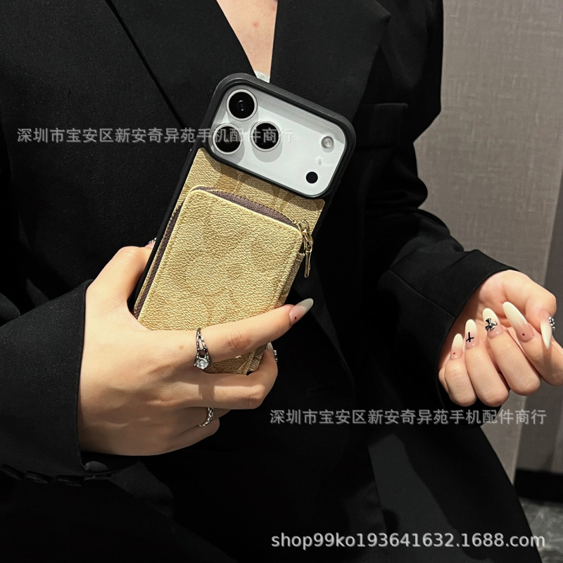 欧美拉链卡包保护壳适用iPhone17ProMax钱包款跨境爆款苹果手机壳|undefined