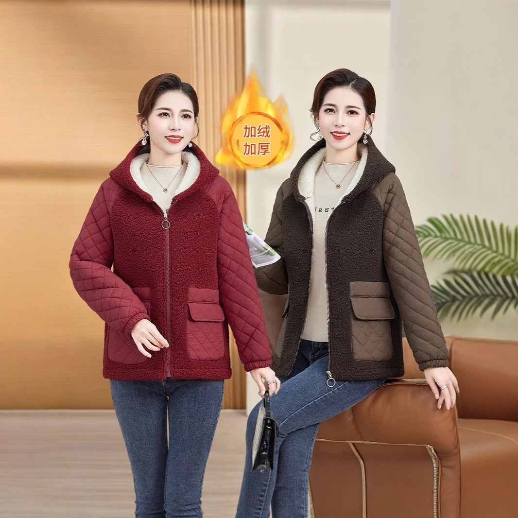中老年女装棉服时尚休闲百搭气质2025冬季新款老年人保暖棉衣