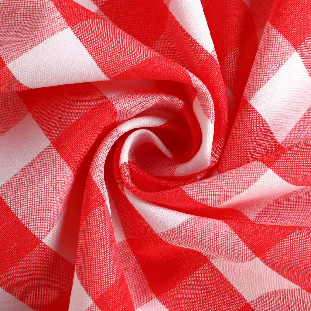 定制全涤纶格子防水防油牛津布桌布布料窗帘餐厅餐桌装饰布面料