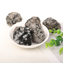 天然雪花黑曜石珊瑚原石收藏摆件地质科普标本矿石鱼缸石花盆造景