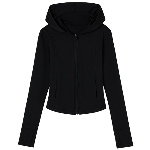 2024 Mo Mu Da Women's Sports Fitness Body Shaping Slimming Sun Protection Hooded Open Jacket