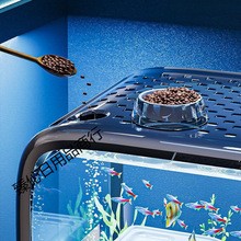 鱼缸家用高端新款制氧过滤一体机客厅桌面阳台造景生态透明金鱼缸