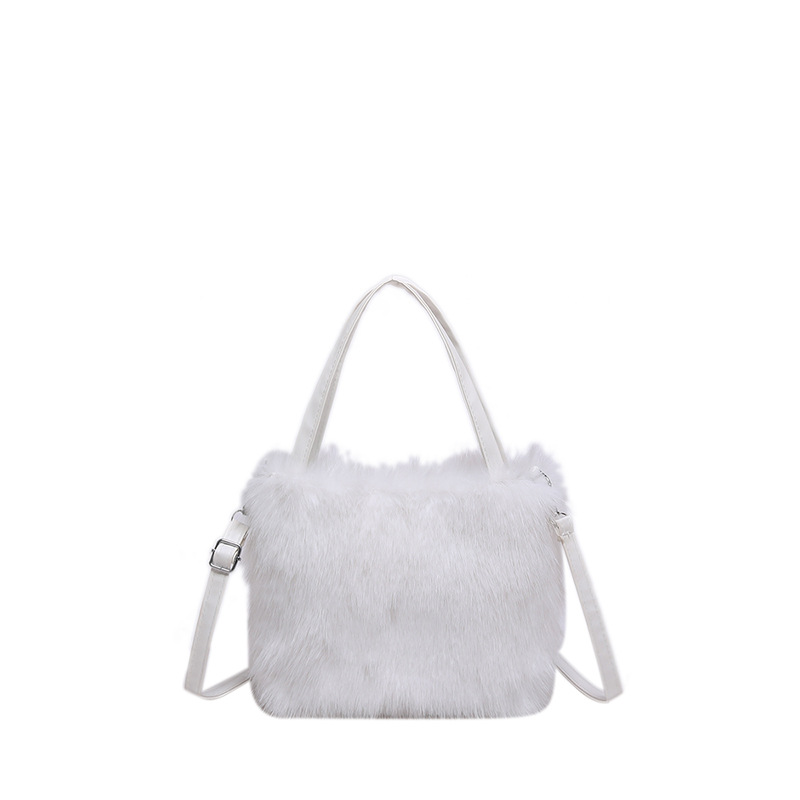 Bolsa de hombro peluda, bolso de peluche de arte, bolso de invierno 2024 nuevo bolso peludo, bolso de mano japonés y coreano, bolso de mujer
