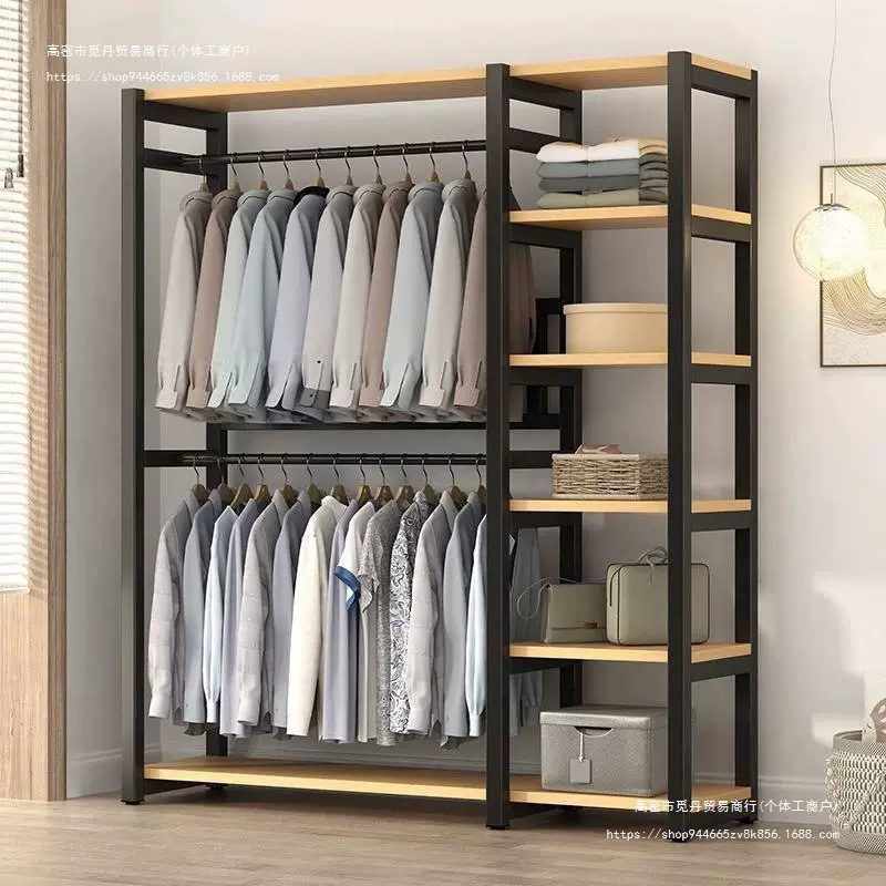 衣帽架落地卧室挂衣架防尘衣帽间架子组装收纳衣服柜子组合置物架