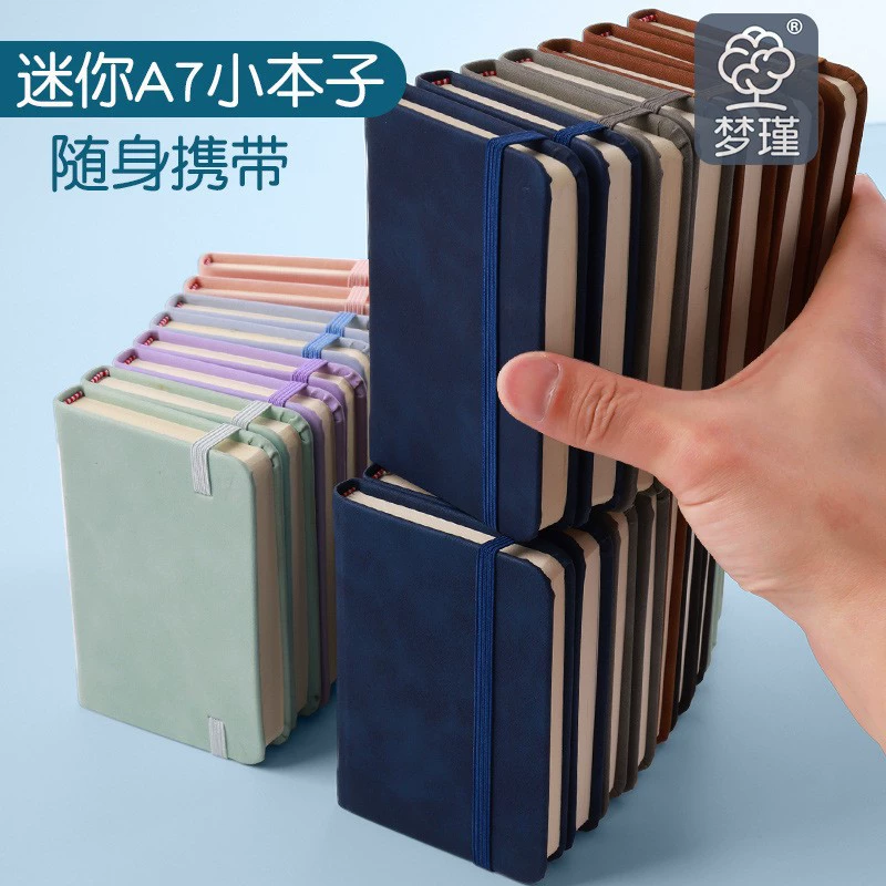 Waterproof A7 pocket notebook, portable mini journal with elastic closure
