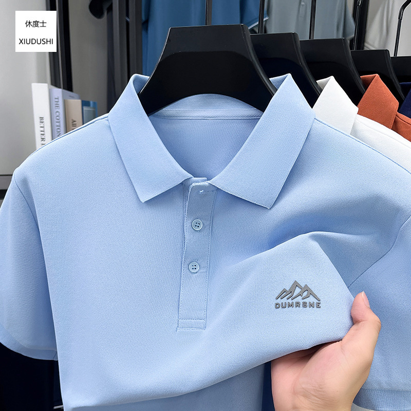 外贸批发男士短袖polo衫T恤2026夏季薄款翻领中年休闲透气上衣男T