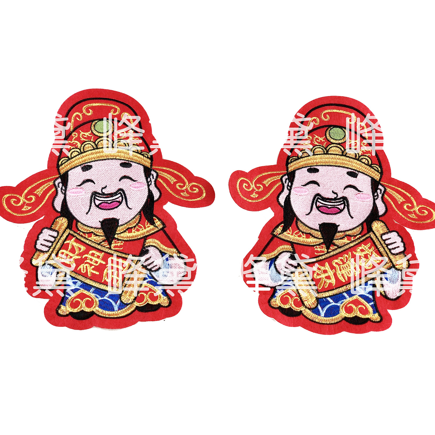 货车室内装饰财神爷无纺布春节年画工艺品图片龙刺绣画布贴批发