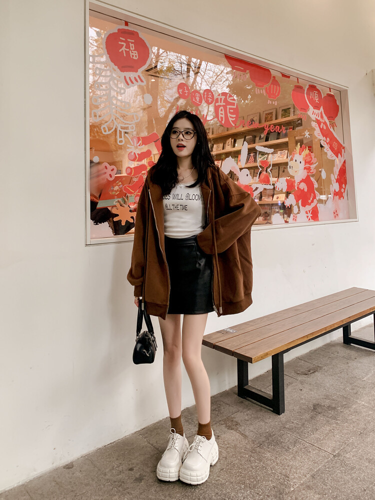 Giày lười nữ da bò phối dây buộc chéo đế xuồng platform phong cách Anh quốc — Màu Đen Hạt mở viền, Màu đen da bò mờ, Màu trắng chi tiết 12