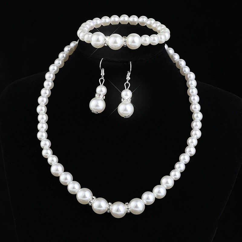 Амазонка трансграничное Новое жемчужное ожерелье на ключицу Жемчужное ожерелье серьги браслет костюм ювелирные изделия из трех частей женские
