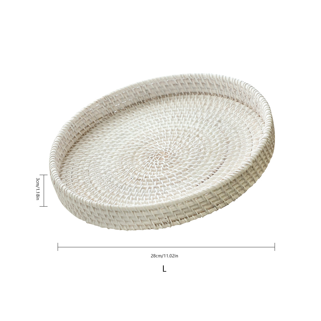 bandeja de té redonda decoración de escritorio bandeja de almacenamiento cosmético sala de estar cesto de almacenamiento porche cesto de almacenamiento doméstico bandeja redonda