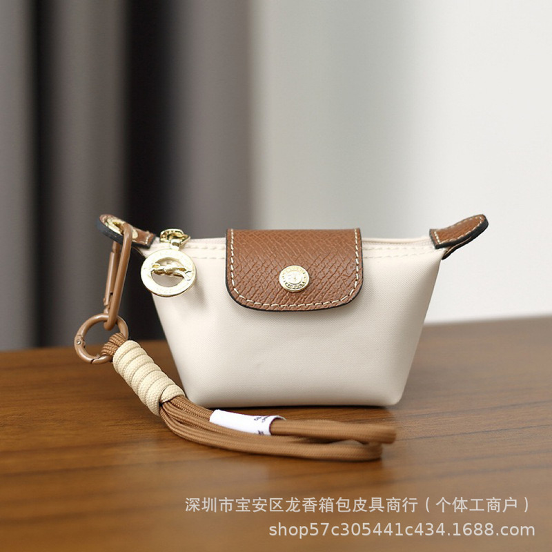 Longxiang Mini Coin Purse Lipstick Bag Cross-Border Trade Exclusive Nylon with Genuine Leather Earphone Pouch