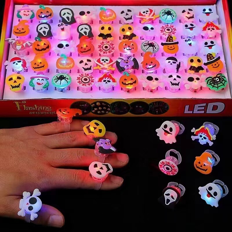 Flash soft rubber ring luminous ring luminous finger light flashing finger light Christmas toy stall wholesale