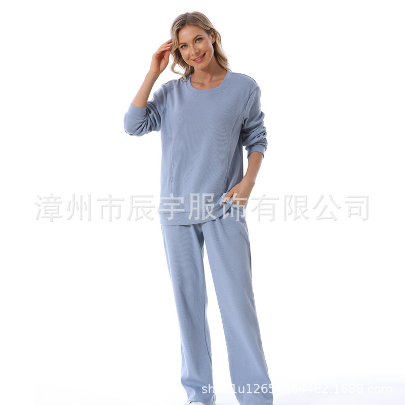 妊婦ファッション春秋服セットは2025気質の衛衣を着ています。|undefined