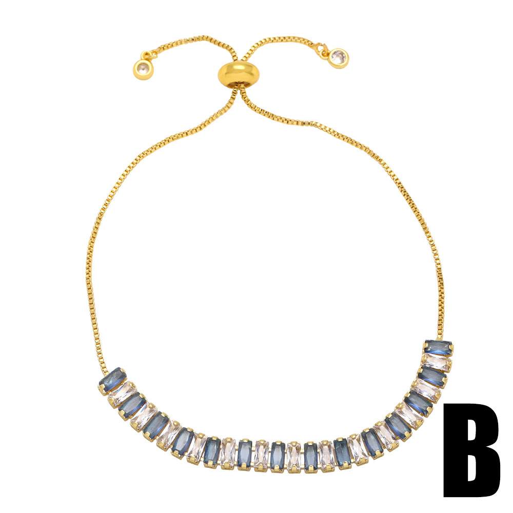 Fashion Geometric Eye Copper Bracelets Inlay Zircon Copper Bracelets