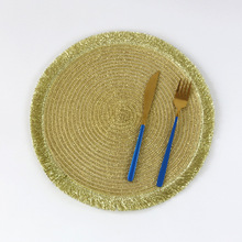 金丝款圆形餐垫轻奢宫廷风桌垫防滑隔热西餐盘垫欧美式餐具碗盘垫