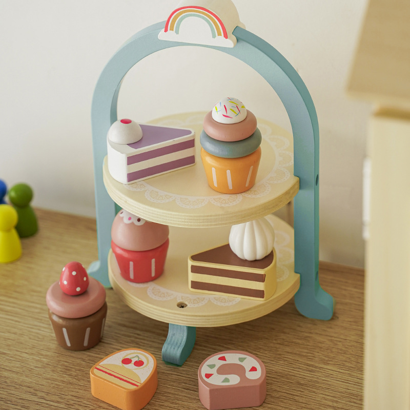 Wooden family royal realistic dessert afternoon tea