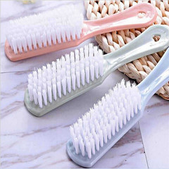 Plain Color Plastic Shoe Brush Laundry Brush for Shoes Cleaning Brush Long Handle Soft Bristle Hangable Clothes Brush Small Brush