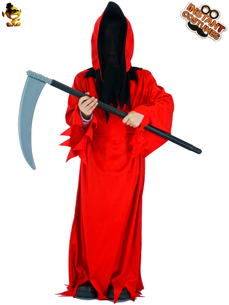 Ropa de cosplay de la muerte del muchacho ropa de Halloween rojo de la muerte del muchacho