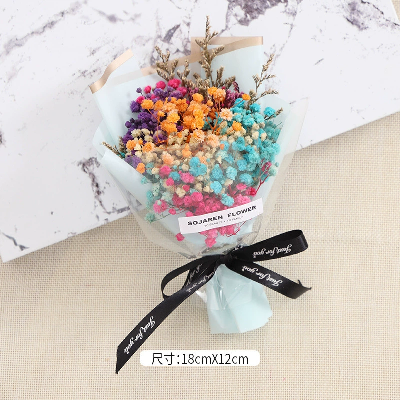 Mini little flower bouquet car dried flower rose eternal hydrangea birthday to send male and female girlfriends Valentine's Day gift teacher