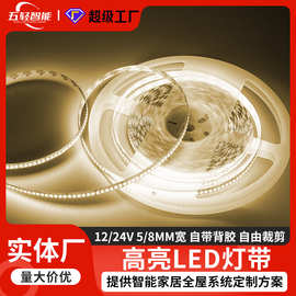 五轻智能灯控超薄LED自粘灯槽灯带线性灯展柜台12V霓虹裸板软灯条