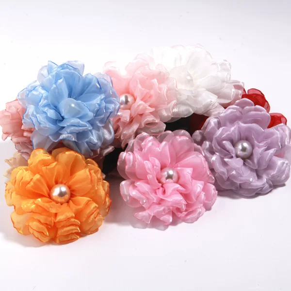 9cm large in stock with pearl cloth flower cloth flower gauze clothing accessories brooch clothing accessories