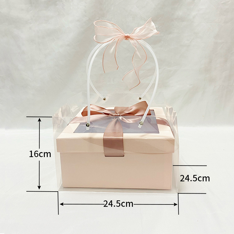 Directo de fábrica transparente flor bolso trapezoidal ramo bolso de mano Día DE LA Madre bolsa de regalo de mano