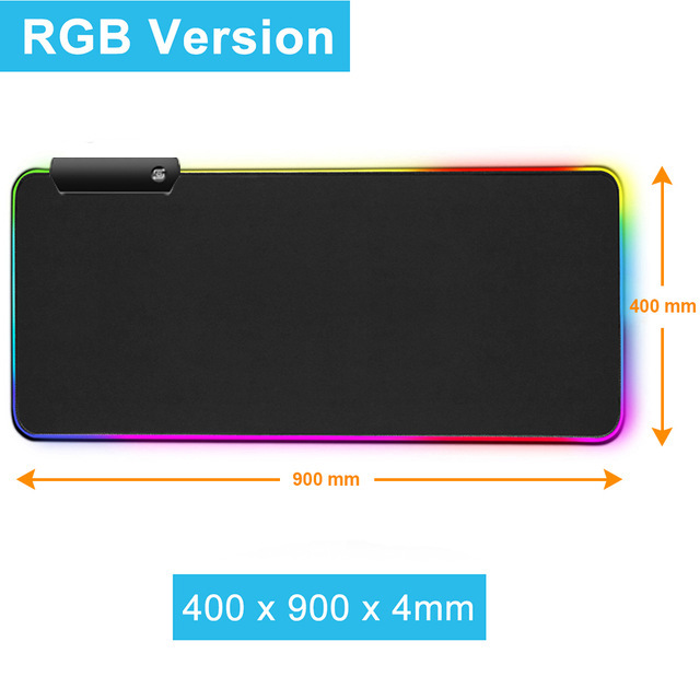En stock luminoso RGB mouse pad luminoso juego de color mágico LED estera Mesa goma espesada bloqueo borde