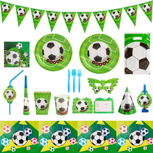 Manufacturer hot selling new cartoon children's birthday festive atmosphere party football pattern party set props