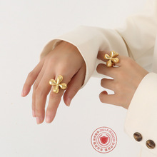 法式跨境热销时尚复古做旧铸造戒指 钛钢不掉色女生五金指戒尾戒