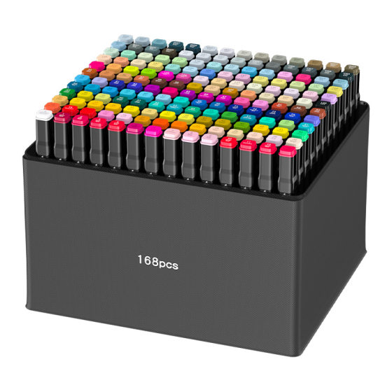 Factory touch double-headed marker pen set alcohol oily children's animation color painting marker pen wholesale