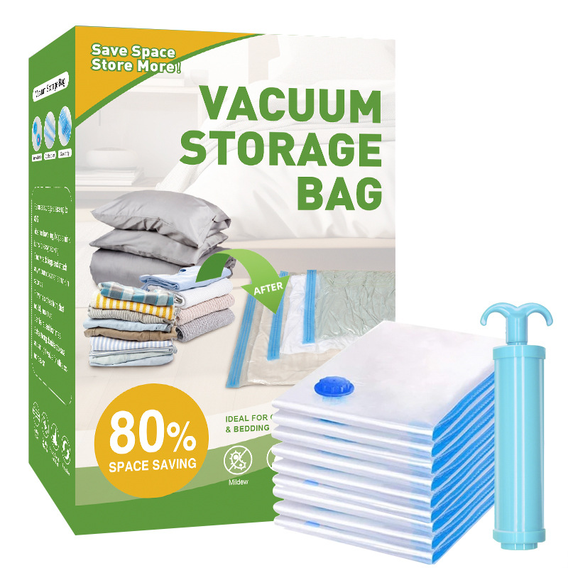 Bolsas de almacenamiento y compresión al vacío para ropa del hogar - Transparentes y gruesas, bolsas de succión, especiales para edredones de algodón - Producto estrella transfronterizo