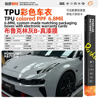 Car paint protective film: car body, color change, heat self-healing - brooklyn-grey-b-152m-15m-roll