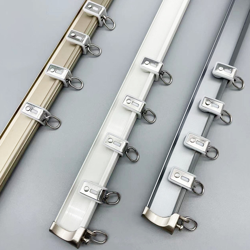 Flexible bay window U-shaped L-shaped balcony inward-opening window track single track double track curved track curtain track bay window center curved track