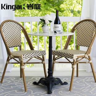 Outdoor Tables and Chairs, Courtyard Balcony Garden Chairs, Open-Air Leisure Rattan Chairs, Commercial Street Cafes, Milk Tea Shop Dining Tables and Chairs