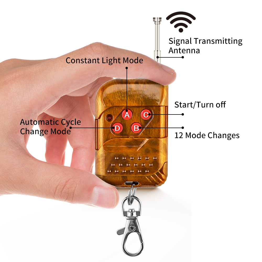 New one to four car grille flashing lights wireless remote control multi-mode ultra-thin 12LED daytime running lights