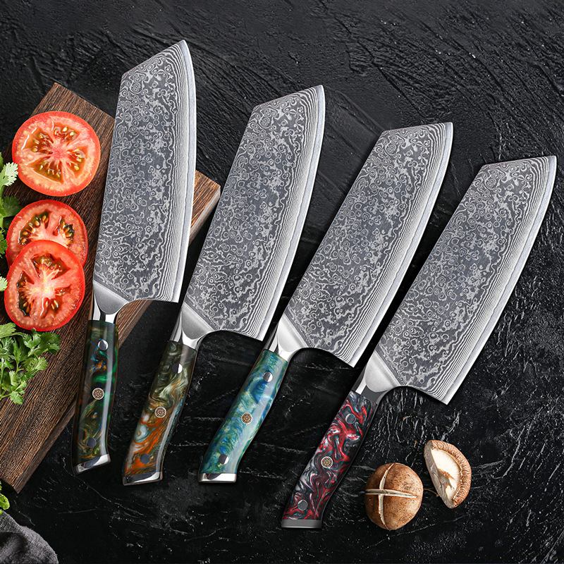 Kitchen knife 67 Damascus Slicers Amazon Cleaver resin Handle tool wholesale